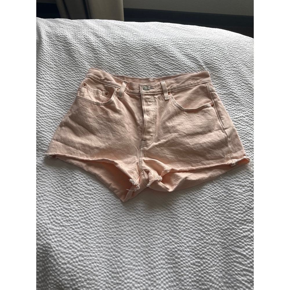 Levis 501 Shorts Women's Size 29 Pink Cut Off Button Fly